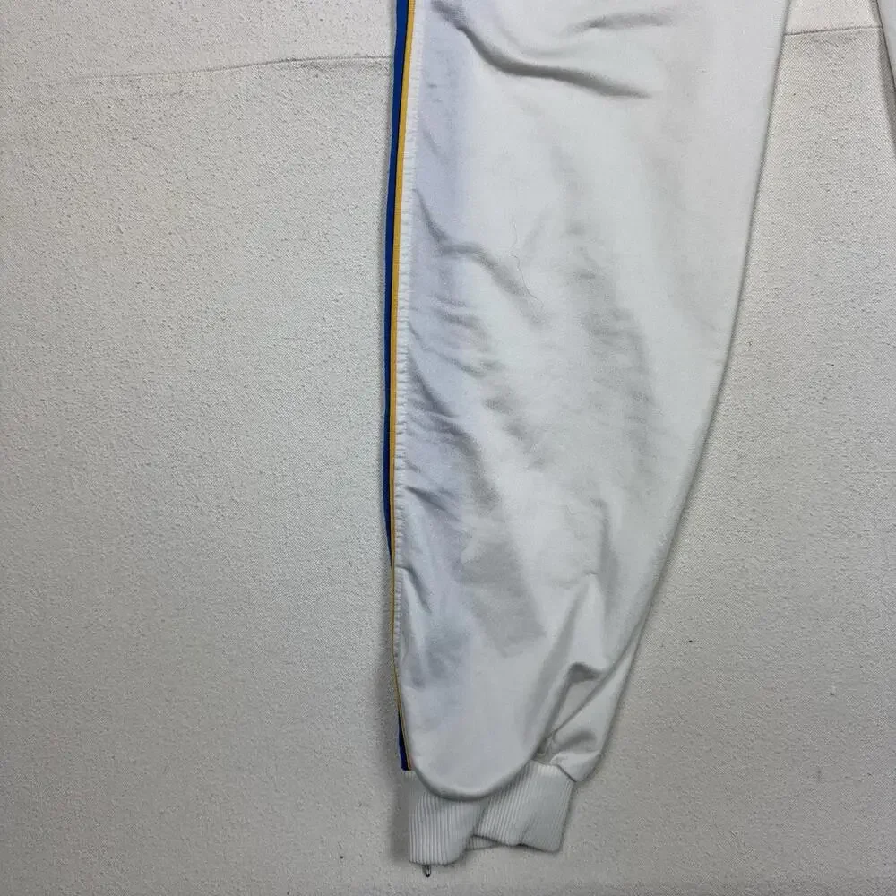 Vintage 80’s Puma Track‎ Pants Embroidered Logo White Blue Yellow